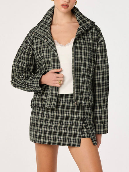 Tessa Skort in Black Green Plaid