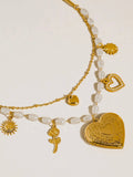 Meadowe Pearl Heart Locket Necklace