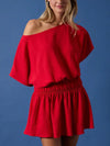 Yacht Ready Mini Dress in Red