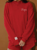 Woo Pig Henley Top in Red