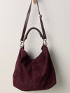 Suzie Suede Slouch Tote in Fig