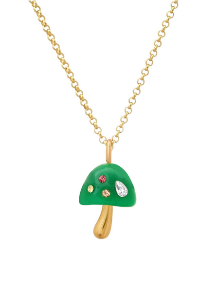 Mushroom Magic Necklace in Emerald