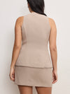 Luxe Suiting Sculpted Vest in Mineral