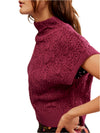 Vickie Mock Neck Sweater in Red Plum