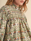 So Yoked To See You Blouse in Cream Garden