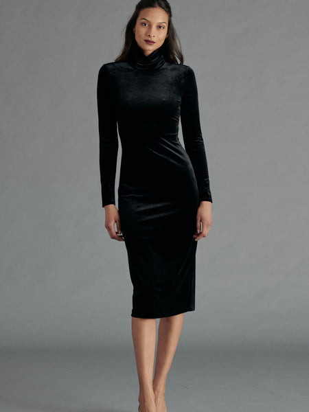 Skyler Velvet Dress in Black