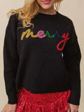 Very Merry Tinsel Sweater in Black
