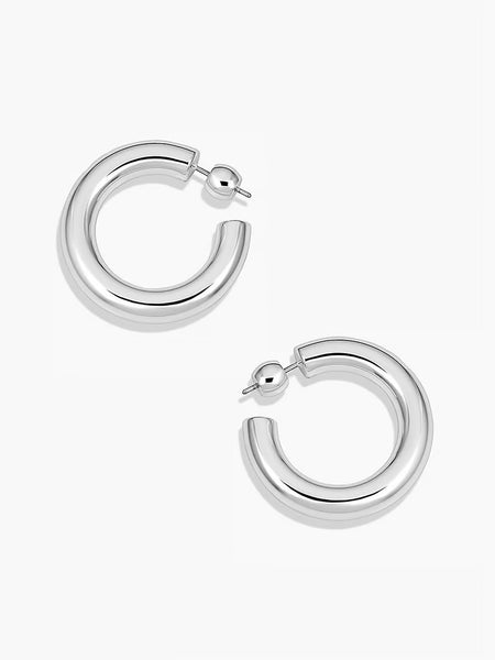 Lou Statement Hoops in Silver