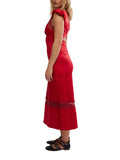 Foolish Heart Midi in Red Dahlia Combo