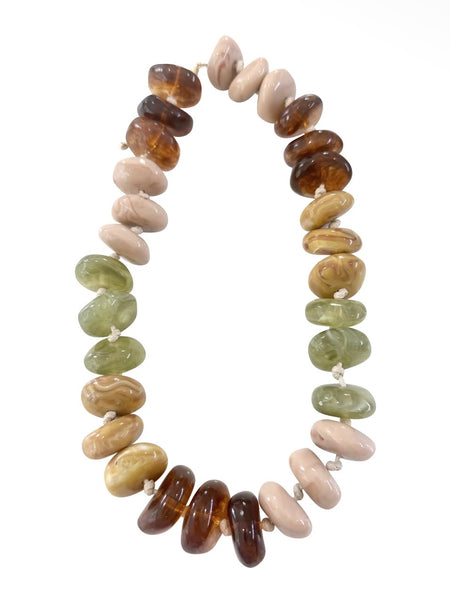 Delray Chunky Beaded Necklace in Tortoise & Chartreuse