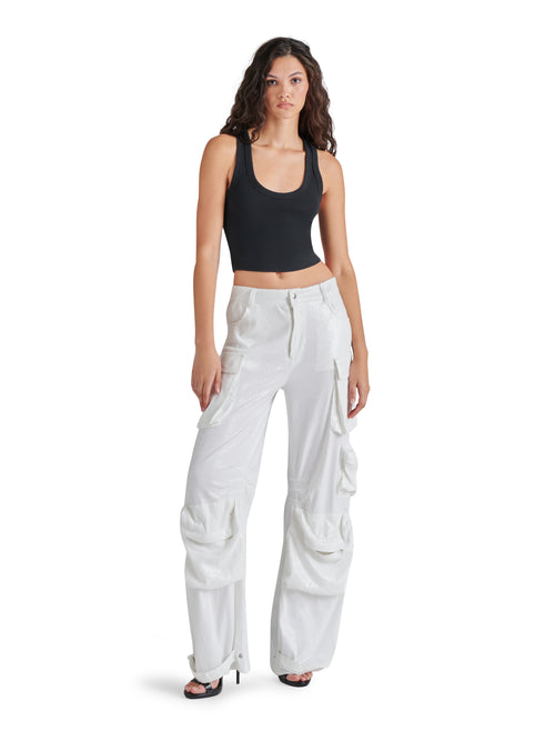 Duo Sequin Pant in White