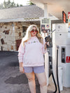 Custom Embroidered She's An Icon TRL Mock Neck in Pink