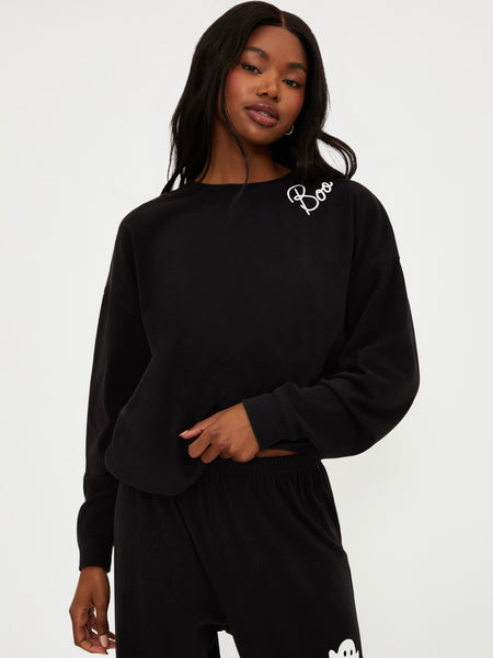 Devyn Oversized Sweatshirt in Boo Black