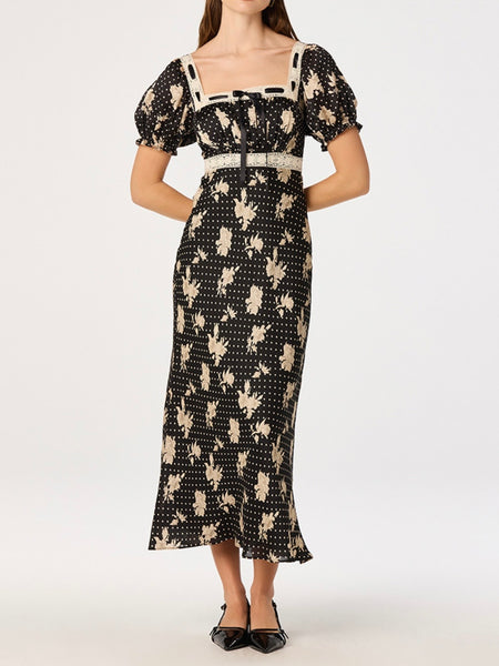 Kim Dress in Black Polka Dot