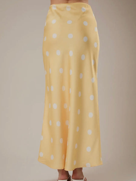 Dotted & Tee'd Skirt in Butter