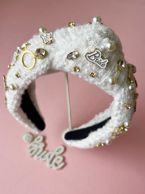 Tie the Knot Headband in White