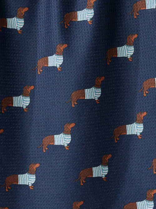 Coastal Dachshund Tea Towel