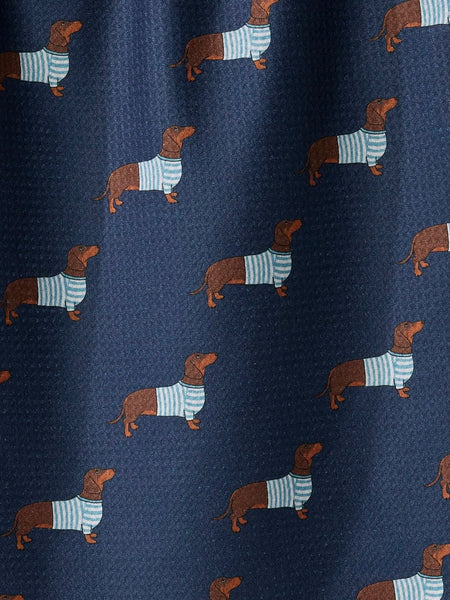 Coastal Dachshund Tea Towel