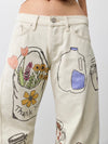 Fable Low Rise Printed Jean in Tofu Combo