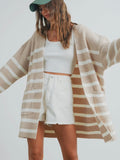 Call It Casual Cardi in Taupe & Ivory