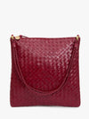 Foldover Clutch in Garnet Medium Woven Diagonal