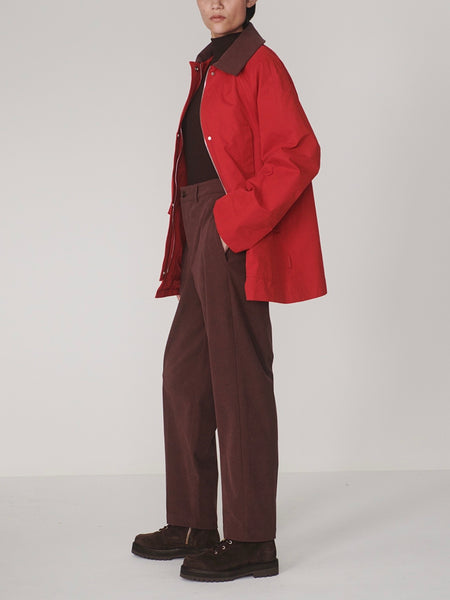 Rylan Mid Length Jacket in Washed Red