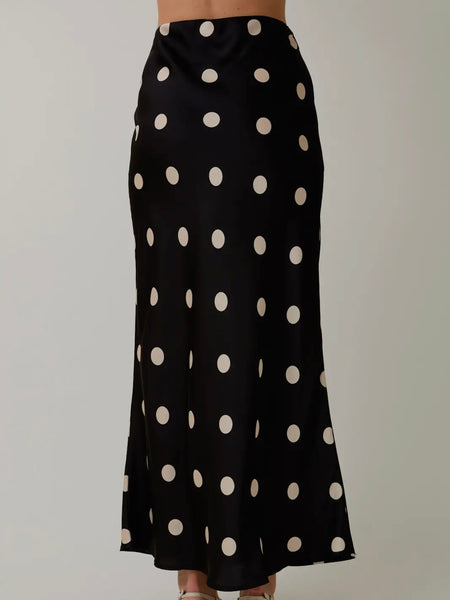 Dotted & Tee'd Skirt in Black