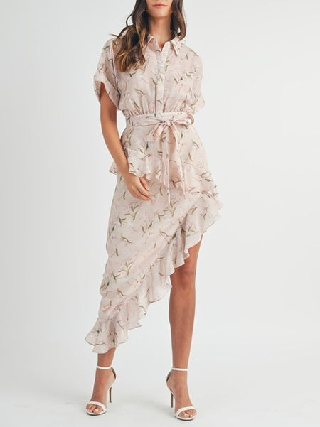 Embroidered Petal Maxi in Ecru