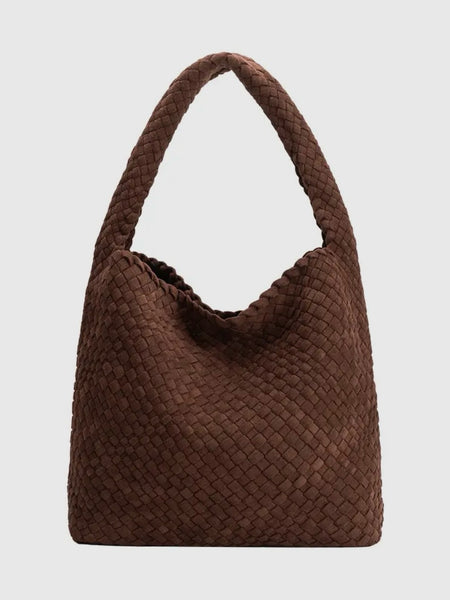 Johanna Woven Shoulder Bag in Tobacco