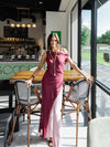 Split Decision Jumpsuit in Burgundy Blush
