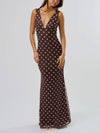Doing Dots Maxi Dress in Brown