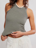 So Soft Seamless Stripe Tank in Black & White