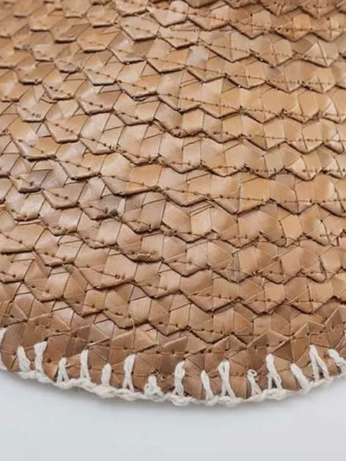 Playa Crochet Straw Visor in Cocoa