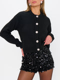 Maggie Cardigan in Black Knit