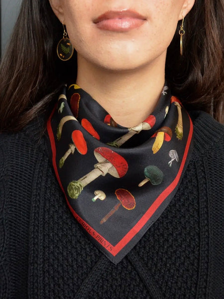Vintage Mushroom Silk Bandana