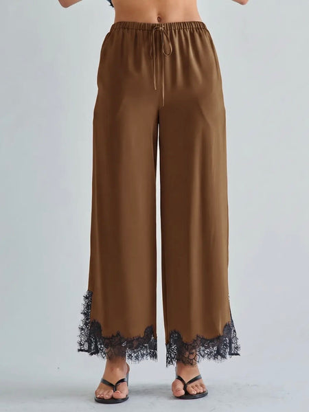 City Chic Satin Set in Mocha