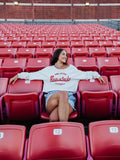 Off Shoulder Razorbacks Sweatshirt in Grey