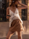 Off Duty Mini Skirt in Caramel Cafe