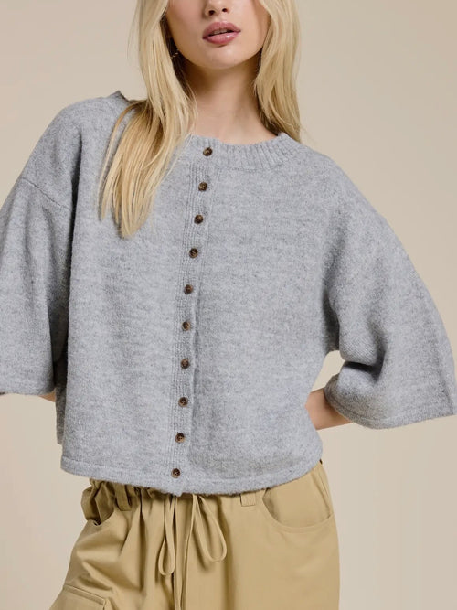 Best of Buttons Cardi in Grey
