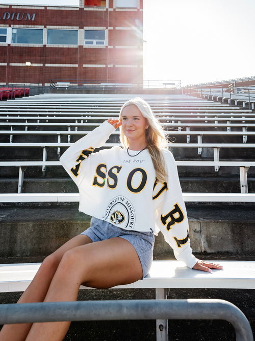 Missouri Cropped Long Sleeve in White
