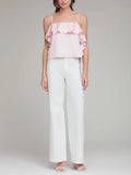 Satin Asymmetrical Cami in Baby Pink