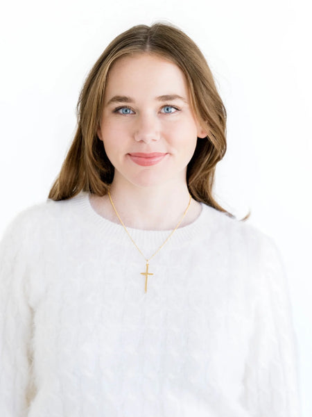 Dainty Tall Cross Necklace