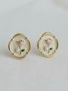 Floral Oil Painting Studs