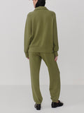 Tyde Zip Through Sweat in Loden Green