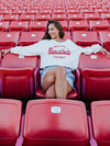 Off Shoulder Razorbacks Sweatshirt in Grey