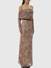 Thelma Dress in Taupe Animal