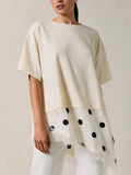 Show Your Spots Asymmetrical Tee in Ivory