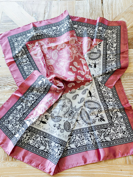 Retro Paisley Scarf in Dusty Pink