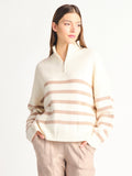 San Diego Stripe Sweater in Cream/Sand Stripe