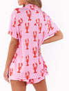 Sunday Morning PJ Set in Pink Lobster Jersey